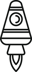 Poster - fire launch icon outline vector. space rocket. start ship