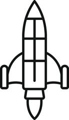 Poster - start rocket space icon outline vector. fire launch. smoke startup