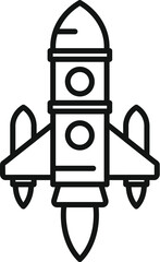 Poster - booster rocket icon outline vector. space ship. sky future