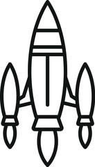 Poster - Rocket space icon outline vector. Fire start. Future smoke