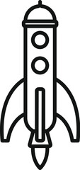 Poster - project rocket icon outline vector. space launch. sky smoke