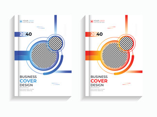 Wall Mural - Minimal corporate business cover design set