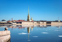 April Day On The Neva Embankment. Saint Petersburg