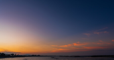 Wall Mural - dusk sky over sea in the evening on twilight landscape after sundown