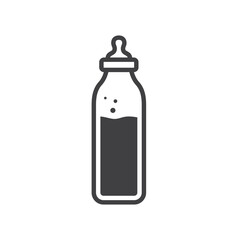 Milk bottle vector icon. Natural milk flat sign design. Milk symbol pictogram. UX UI icon  