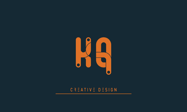 Alphabet letters Initials Monogram logo KQ , QK