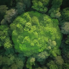 Poster - green forest with earth, Green planet in your hands, Save Earth, Texture of forest. generative ai