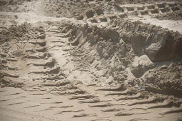 traces on sand and beach