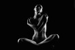 © eugenepartyzan - Nude Woman silhouette in the dark. Beautiful Naked Body Girl