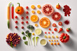 © Loktor - Dieta equilibrada verduras y fruta, organización cromática, verduras arcoíris, creado con IA generativa