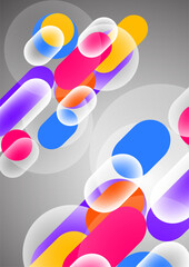 Poster - Overlapping geometric shapes and circles. Stylish trendy techno design background for business or technology presentations, internet posters or web brochure covers. Vector