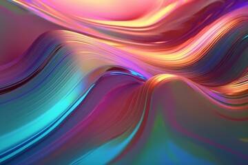 Poster - Abstract flui holographic. Generate Ai