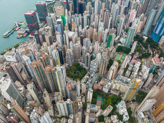 Wall Mural - Top view of Hong Kong city in Sheung Wan