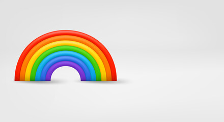 Poster - Color rainbow. 3d vector banner with copy space