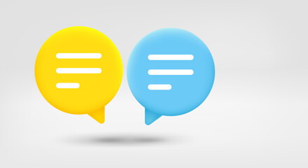 Poster - Speech bubbles. Dialog concept. 3d vector banner with copy space