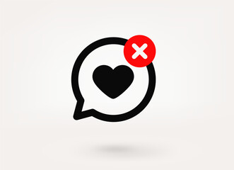 Aufkleber - Speech cloud pictogram with ban mark. 3d vector icon