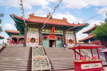 Chinese architecture temple of Wat Leng Noei Yi 2 or Wat Mangkon Kamalawat a giant chinese buddhist temple in downtown