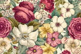 Fototapeta Kwiaty - vintage spring flowers background