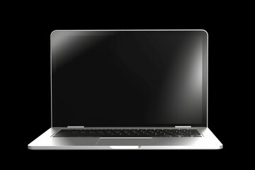 Poster - Realistic laptop on black background. Generate Ai