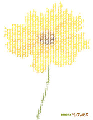Leinwandbilder - Concept about artificial intelligence. Binary flower by ones and zeros
