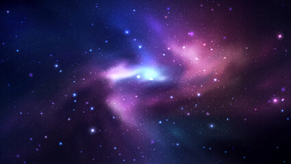 Wall Mural - space vector background with realistic nebula and shining stars. magic colorful galaxy with stardust