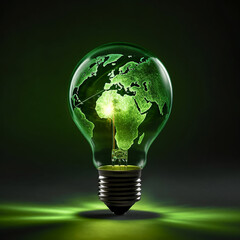 Wall Mural - Light bulb planet. Concept of energy saving and ecology..