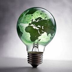 light bulb planet. concept of energy saving and ecology..