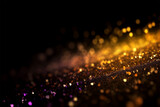 Fototapeta Tęcza - Golden abstract particle dust or glitter background wallpaper galaxy cosmic space fantasy background