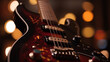 © senadesign - Close-up of an old electric guitar with lots of bokeh (Generative AI)