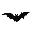 Bat silhouette on transparent background. Black bat illustration. Bat silhouette for Halloween.