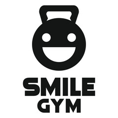 Wall Mural - Modern vector flat design simple minimalist logo template of smile happy laugh gym fitness head mascot character vector collection for brand, emblem, label, badge. Isolated on white background.