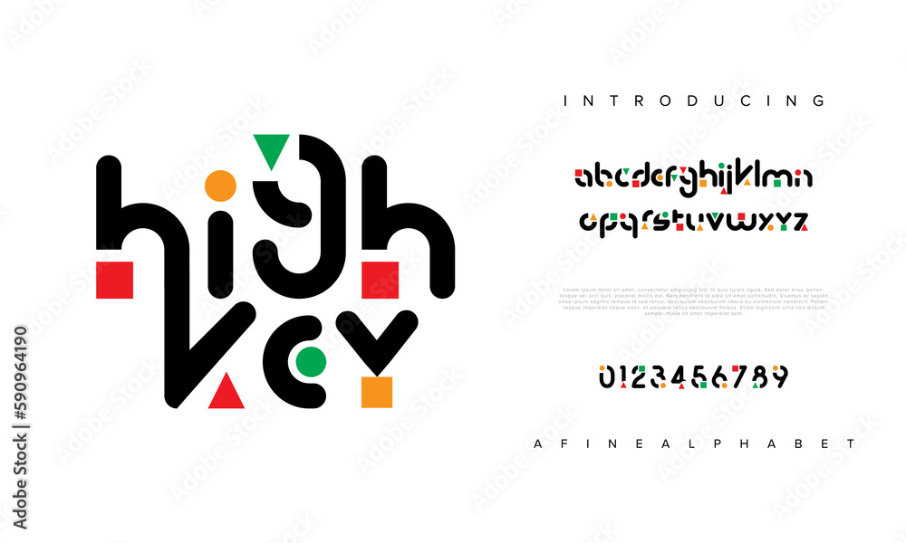 Highkey abstract digital technology logo font alphabet. Minimal modern ...