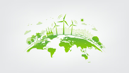 Earth day, World environment day and sustainable development concept, vector illustration