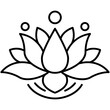 © Rusmaniah - lotus icon, line icon style, mind meditation yoga symbol vector stock.