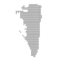 Aufkleber - Pixel map of Gibraltar. dotted map of Gibraltar isolated on white background. Abstract computer graphic of map.