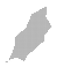 Fototapete - Pixel map of Isle Of Man. dotted map of Isle Of Man isolated on white background. Abstract computer graphic of map.