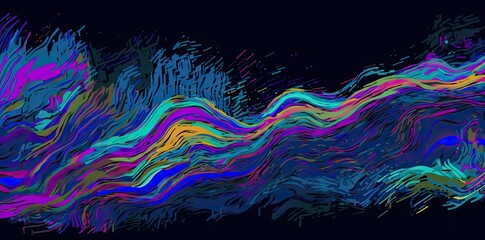 Wall Mural - An Abstract wave of Colorful shapes and Density Generative AI