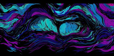 Wall Mural - An Abstract wave of Colorful shapes and Density Generative AI