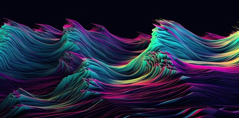 Wall Mural - An Abstract wave of Colorful shapes and Density Generative AI