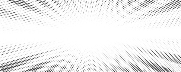 Poster - Sun rays halftone background. White and grey radial abstract comic pattern. Vector explosion abstract lines backdrop