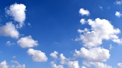 Blue sky with white fluffy cloud. Beautiful sky in the morning. The concept of the freedom of life, never give up and new life beginning.