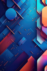 Abstract Futuristic Metallic Multicolored Background. Generative AI