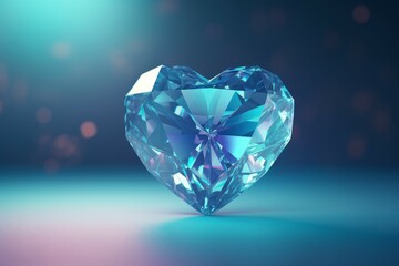 Poster - Shaped diamond heart. Generate Ai