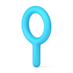 Poster - Magnifying glass blue zoom browse loupe lens optical tool with handle 3d icon realistic vector