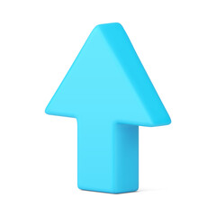 Poster - Blue arrow up increase progress direction cursor blue pointer isometric 3d icon realistic vector