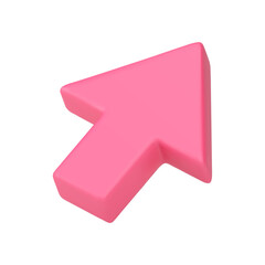 Poster - Arrow upward right direction pointer diagonal cyberspace interface marker 3d icon realistic vector