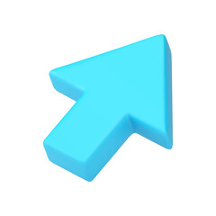 Poster - Up arrow right direction blue marker cyberspace interface cursor 3d icon realistic vector