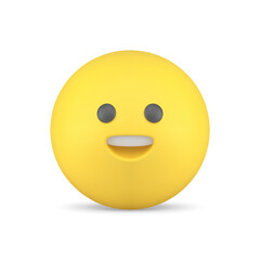 Poster - Smiley laughing yellow emoji emoticon happy head character 3d icon realistic vector illustration