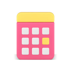 Poster - Calendar schedule with marker date important holiday weekend event appointment 3d icon vector