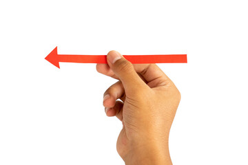 Aufkleber - Hands holding red arrow isolated